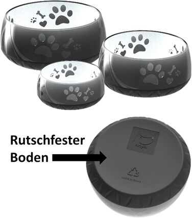 Миска для собак Elropet: маленькі та великі породи, нековзна, 330 мл (чорна)