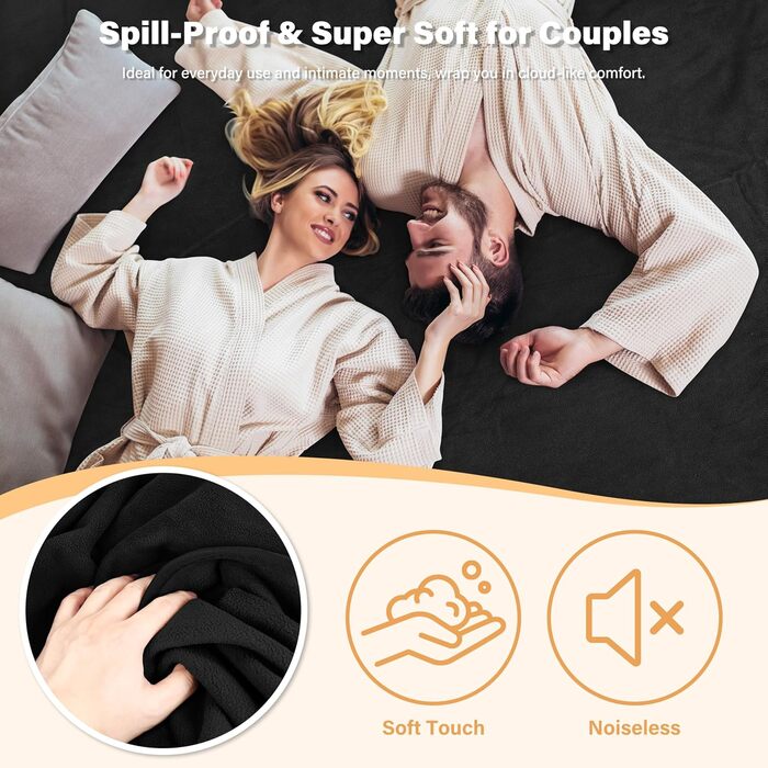 Водонепроникний плед для собак та котів, чорний, 203 x 152 см