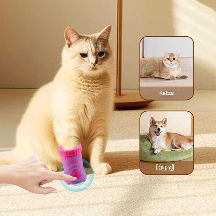 Автоматичний очищувач лап для собак, електричний, USB-зарядний, портативний, Buddy Muddy Cat Foot Tool (Рожевий)