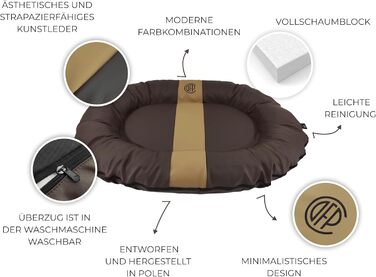 CAZO Oslo лежанка для собак та котів овальна, 80 x 60 x 14 см, розмір S, колір коричневий, модель L2021/B