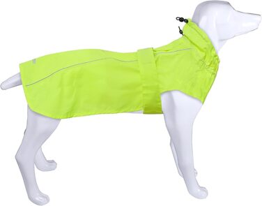 Регульований водонепроникний дощовик для собак, легка дощова куртка для тварин, одяг для цуценят з світловідбиваючими смугами для маленьких, середніх та великих собак (M) (Флуоресцентний, M)
