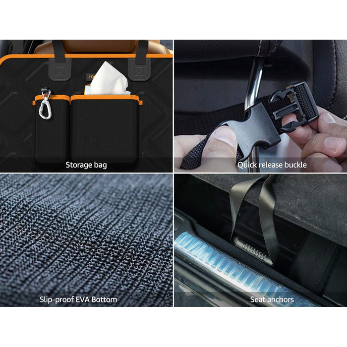 Водонепроникний чохол на сидіння для собак iBuddy LKW, 900D, для пікапів F150 F250 (XXL, чорний)