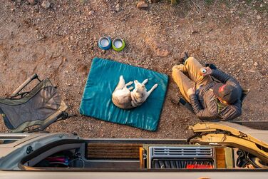 Ліжко для собак RUFFWEAR Mt Bachelor Pad L, темно-зелене, туристичне, складане, для кемпінгу та подорожей