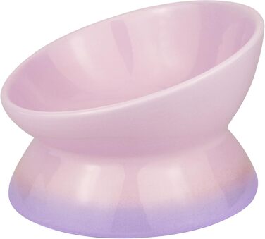 Підвищений годівниця для котів та собак Busnos, керамічний, жовтий, 15.5x15.5x11 см