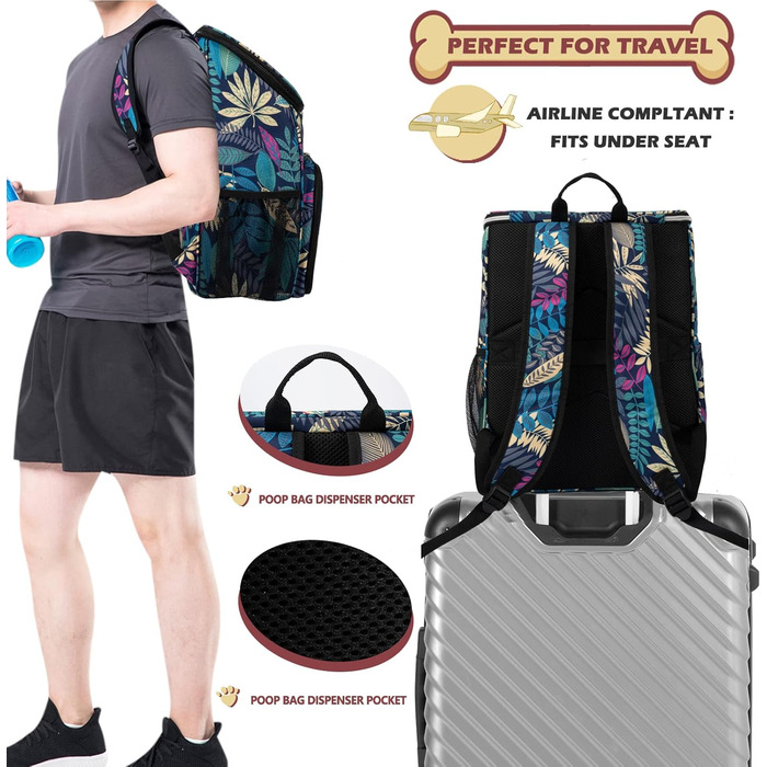 Сумка для собак Baglher, переноска для подорожей з двома мисками та кормом (Hawaii)
