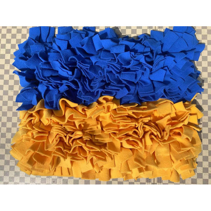 Міцна шнуркова килимок для собак великих порід, Max Stitch Design, 45 x 60 см, блакитний та жовтий кольори