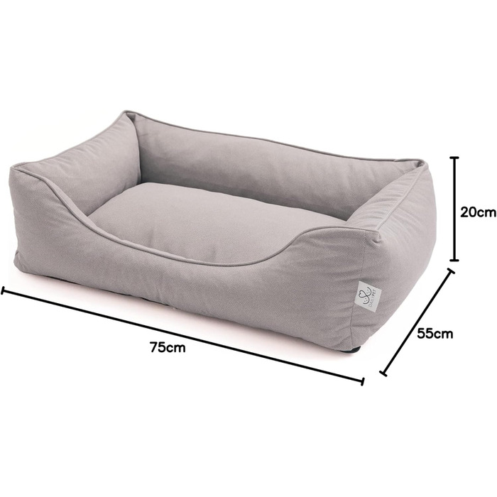 Крісло-лежанка для собак середніх порід – лежанка-кошик, водонепроникна, міцна, сіра, 75 x 55 x 20 см