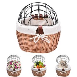 Плетені корзини для велосипеда: для собак, з сіткою, на переднє колесо