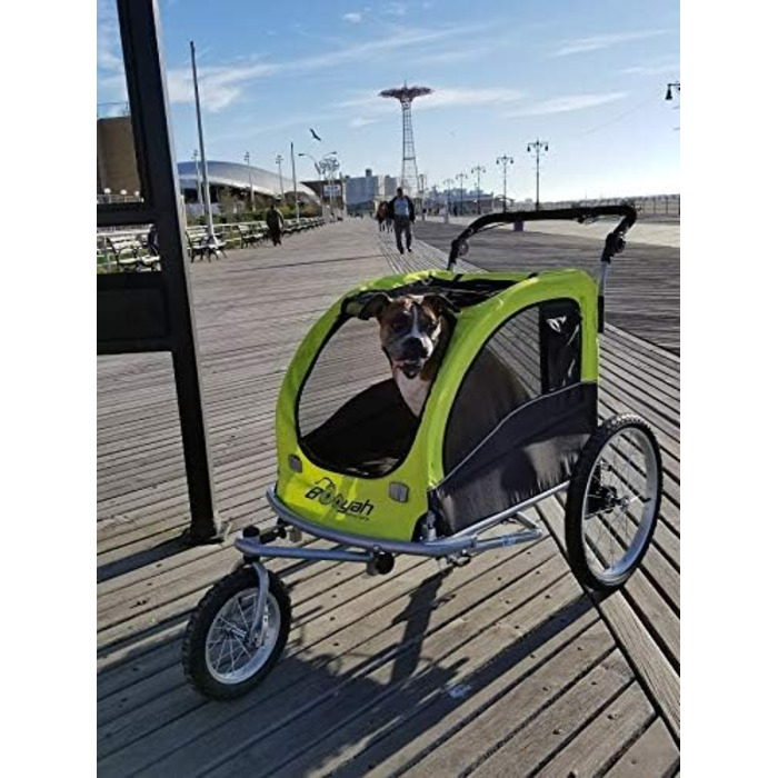 Візок для собак великих порід та велопричіп з підвіскою (чорний)