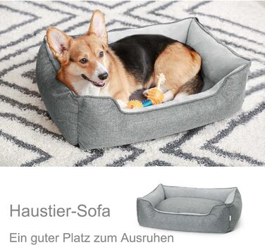 Ортопедичне собаче ліжко Lucky Sign з м'якого флюсу, 90x65x21 см (Сірий)