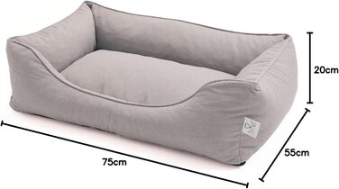 Крісло-лежанка для собак середніх порід – лежанка-кошик, водонепроникна, міцна, сіра, 75 x 55 x 20 см