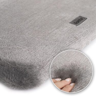 Кішка лежанка для вікна Lionto, м'яка, плюшева, 35x50 см, сіра, до 15 кг