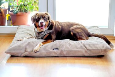 Килимок для собак 4L Textil ZOE: м'який, зручний, з блискавкою, для великих собак, з можливістю прання (графіт, смужки)