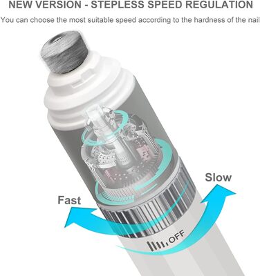 Шліфувальник кігтів для собак та котів Casifor з LED-підсвічуванням, тихий, чорний & білий