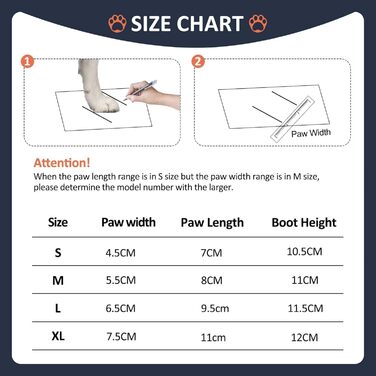 Чоботи для собак OHCOZZY, водонепроникні, зимові, захист лап, чорно-помаранчеві, розмір XL (4 шт.)