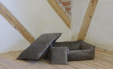 Лежак Lycce Kuschelsofa з м'якого велюру для собак і котів, колір тауп, розмір 1