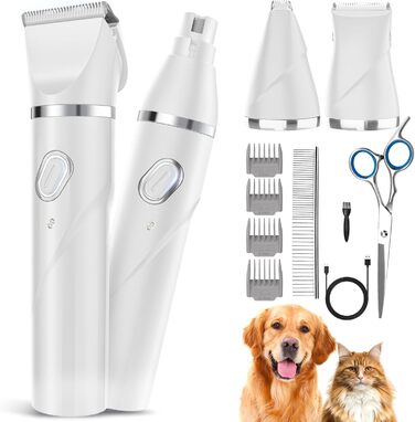 Набір 4 в 1 для догляду за собаками: машинка для стрижки, триммер для лап, точилка для кігтів, для собак та котів