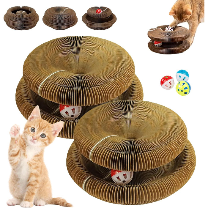 Котячий когтетоп складний, портативний, з інтерактивною м'ячиком для зняття стресу у котів
