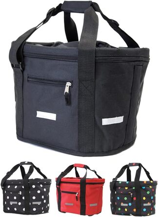 Фронтальний велосипедний кошик BÜCHEL | Складана сумка-кошик для покупок | З кріпленням Express для швидкого встановлення | Чорний | Аксесуар для велосипеда