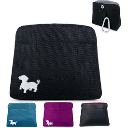 Сумка для ласощів для собак - компактна сумка для тренувань з магнітним закриттям - аксесуар для собак, чорна з сірою підкладкою Small