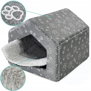 Будиночок для собак та котів L CLAW з м'яким хутром