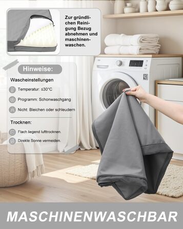 Ортопедичне ліжко для собак 58x43 см, знімний чохол з екошкіри, подушка для собак, матрац для собак, комфортне та прохолодне для внутрішнього та зовнішнього використання, сірого кольору (L58xB43xH7 см)