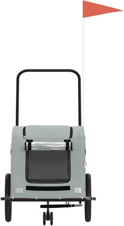 Причіп для собак Fasba: надійний та безпечний причіп для велосипеда, сірий, з прапором та відбивачами, для собак та котів, 63.5 x 124.5 x 66 см