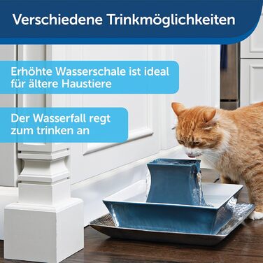 Керамічний фонтан PetSafe Drinkwell Pagoda для води для собак і котів, з фільтром, 2 л, синій