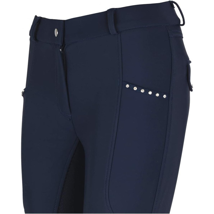 Лазура - жіночі зимові штани для верхової їзди Татяна | Повний силіконовий вшитий захист | Штани для верхової їзди з 2 кишенями для телефону | Чорні або темно-сині штани з повним силіконовим вшитим захистом | Верхова одяг розмір 34-46 34 Темно-синій