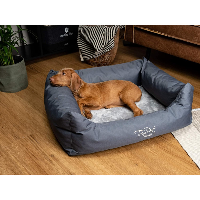 Ортопедичне собаче ліжко TrendPet Viscado сірого кольору, 100 см