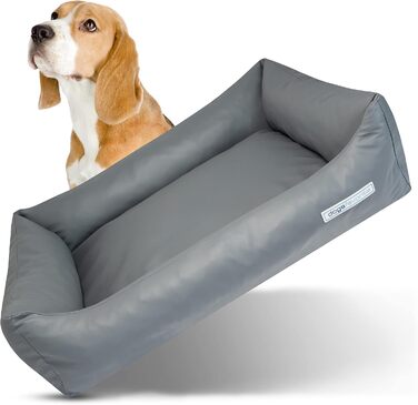 Ліжко для собак - миється, м'яке, велике (L) 115x85 см, сіре - комфортне собаче ліжко преміум-якості