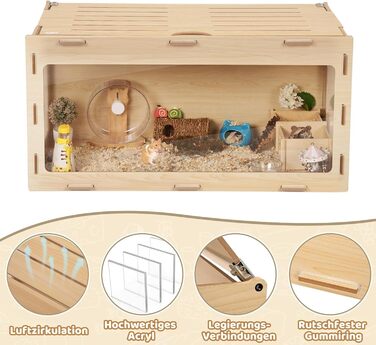 Клітка для хом'яків, морських свинок та шиншил, з відкривною кришкою та вентиляційними отворами