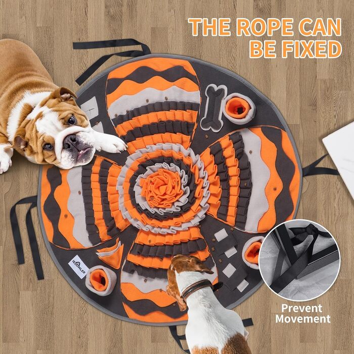 Килимок для собак IEUUMLER, тренувальний, неслизький, для пошуку їжі, зменшує стрес, сірий та помаранчевий, FC017