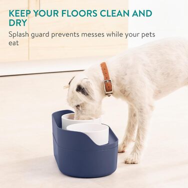 Набір мисок для собак Navaris (2 шт) - піднята годівниця для собак, блакитний колір