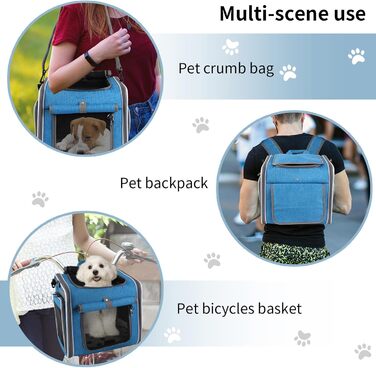 Корзина для собаки на велосипеді | Сумка-переноска для тварин на велосипед | Регульована сумка з вентиляцією для транспортування, прогулянок, походів, кемпінгу, велопоїздок та піших прогулянок