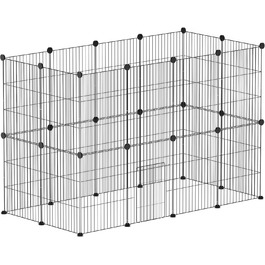 Клітка для кроликів та морських свинок PawHut, вольєр для дрібних тварин, вольєр для вигулу, сталева клітка, чорний колір, 120 x 60 x 80 см