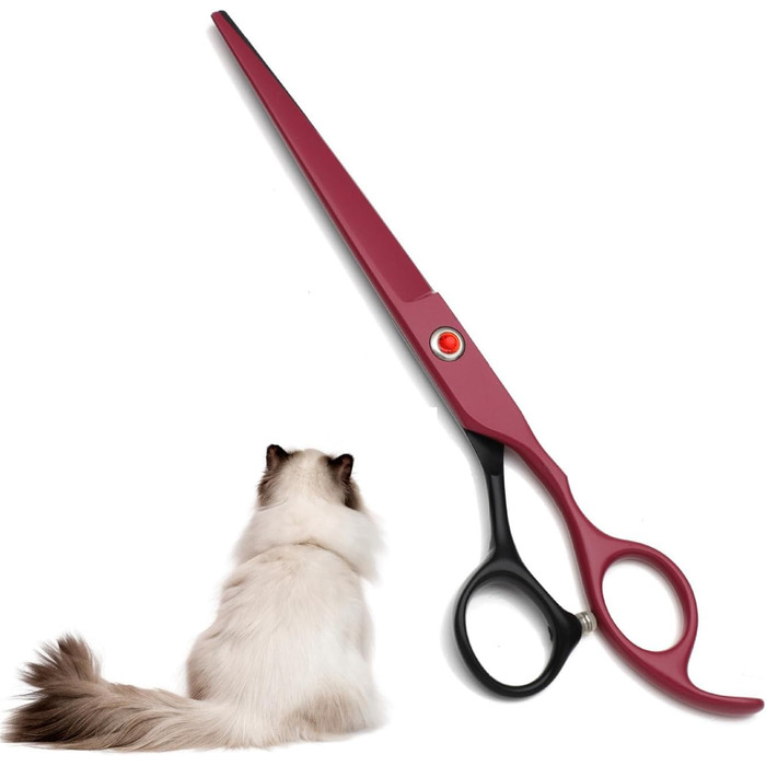 Набір професійних ножиць для собак та котів 4-в-1, включаючи ножиці для фінальної обробки, гребінець для грумінгу, з нержавіючої сталі 440C