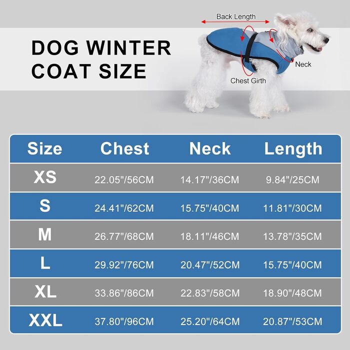 Зимова куртка для собак Savot Warmer Hundemante: водонепроникна, з регульованим капюшоном та флісовою жилеткою, з кільцем D, для собак середніх та великих порід (M, Синій)