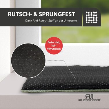 Кішка ліжко-лежанка для вікна | Самопідігріваюча підстилка для котів | Зроблено в ЄС | М'яке ліжко для котів з антиковзною підкладкою | Миється, матеріал - корд | Розмір 2 (90 x 29 см) | (сіль)