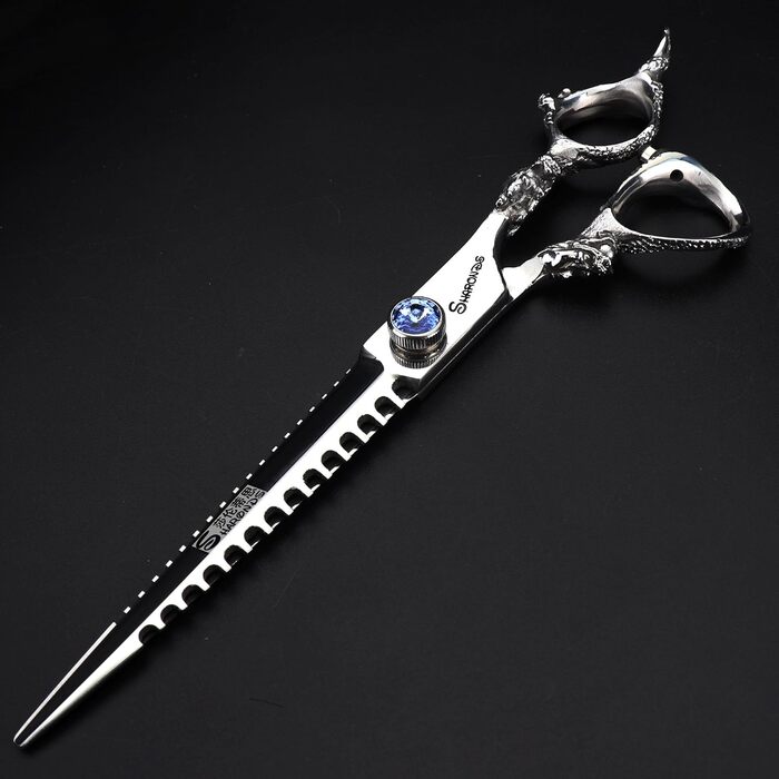 Ножиці для грумінгу домашніх тварин, японська сталь 440C, 7 дюймів + ножиці для фінальної обробки, сріблясті