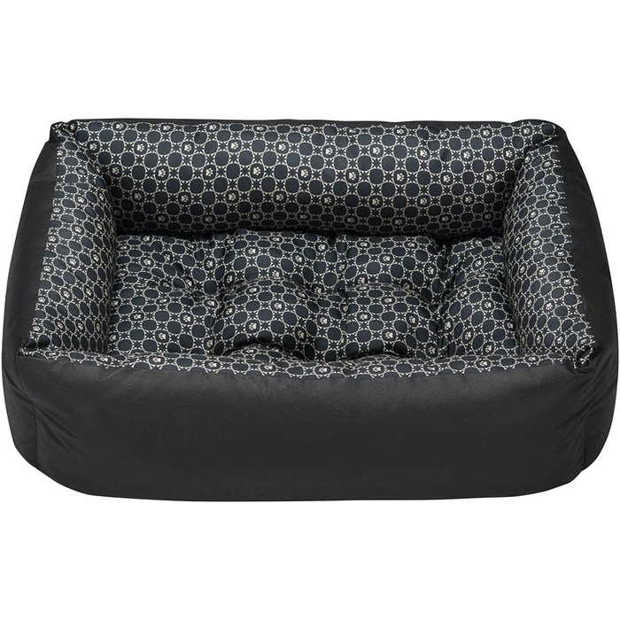 Ліжко для собак SuperKissen24: корзина, диван, ліжко для маленьких, середніх та великих собак. Легко миється, розмір M, чорний та сірий (Louis Schwarz, 70x55 см, 1 шт.)