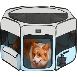 X-ZONE PET переносний складаний вольєр для собак і котів, 600D оксфорд, знімна кришка на блискавці, для дому та вулиці