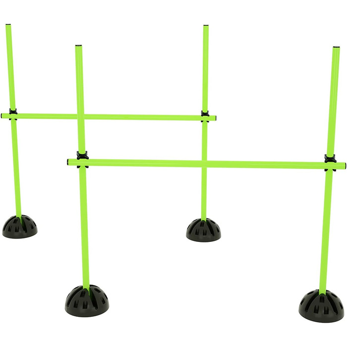 Набір стрибкових стержнів YRHome для тренувань на спритність та координацію, 15 стержнів по 100 см, 10 підставок, 10 кліпсів (зелений)