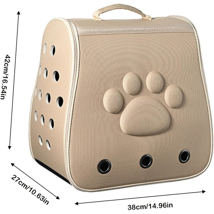 Транспортна сумка для котів та домашніх тварин, дихаюча переноска для котів, маленька переносна сумка для котів та собак, зручна сумка для тварин у подорож (хакі)