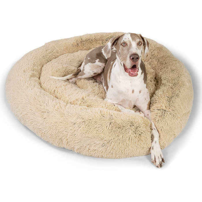Лежак для великих собак Best Friends by Sheri Calming Donut 2XL, плюш, 137×137 см, бежевий
