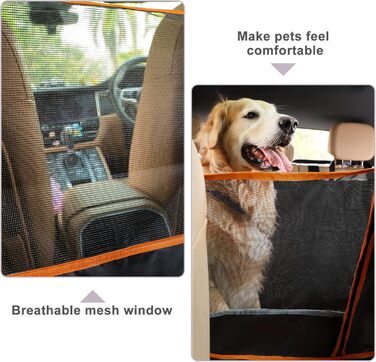 Захист для автосидіння для собак Caliyo - водовідштовхувальний, з боковим захистом та оглядовим вікном, універсальний, чорний