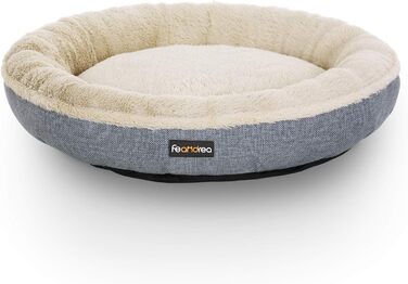 Кругле ліжко для собак та котів Feandrea, Ø 65 см, сіре, 65 x 65 x 12 см