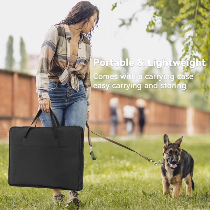 Складаний вольєр для цуценят Petsfit M чорний, знімний верх і низ, поп-ап вигул для собак, котів, кроликів, із блискавкою