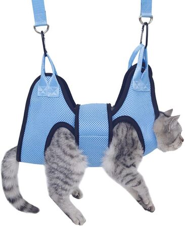 Набір для догляду за кігтями собак та котів, безпечний, дихаючий, з ремінцем (блакитний, L)