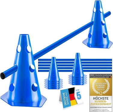 Набір перешкод для собак All Pets United®; Агілити-тренування для собак та коней; Набір з перешкод, стійок та конусів для тварин та футбольного тренування; Стійкий до погодних умов та стабільний (6 комплектів)